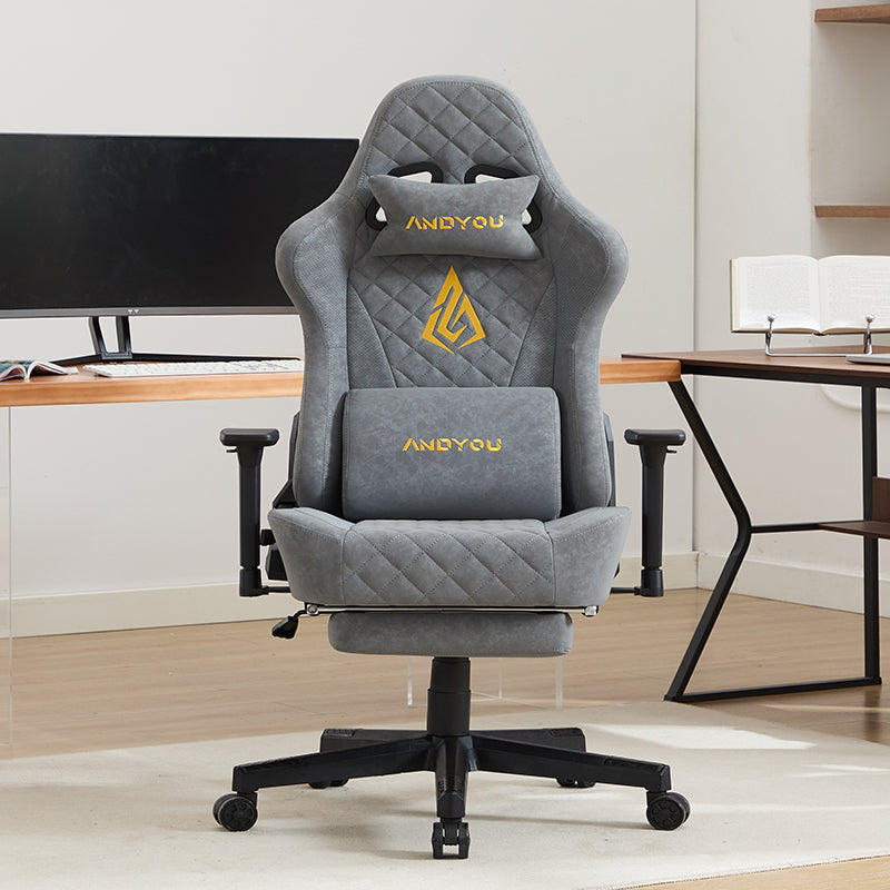 ANDYOU (Upgraded from SYMINO) Vintage PU Leather Ergonomic Gaming Chair.Grey