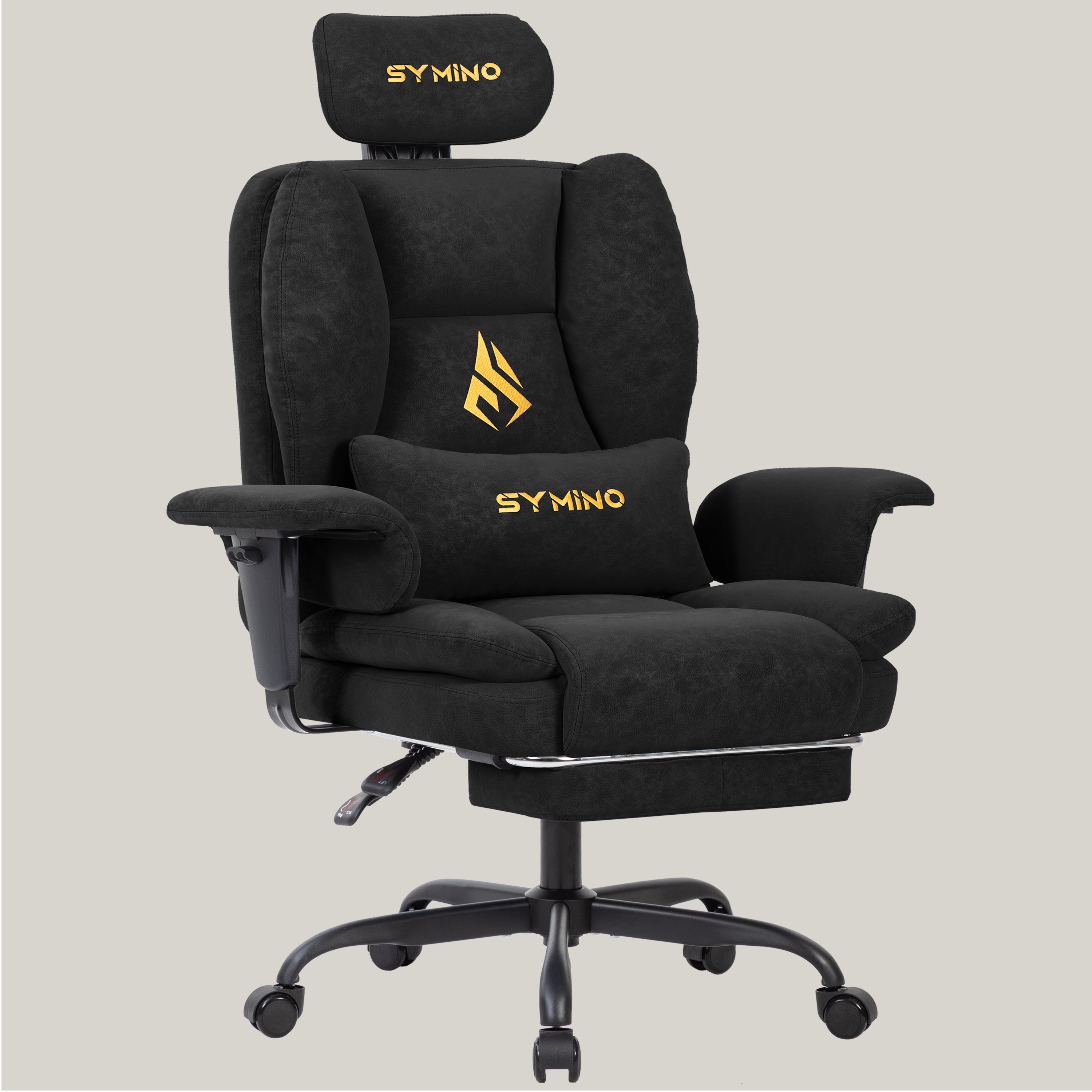 SYMINO Sofa Gaming Chair, Gamer Chair, Ergonomic Sofa Chair with Faux Fur Meow Love, Black