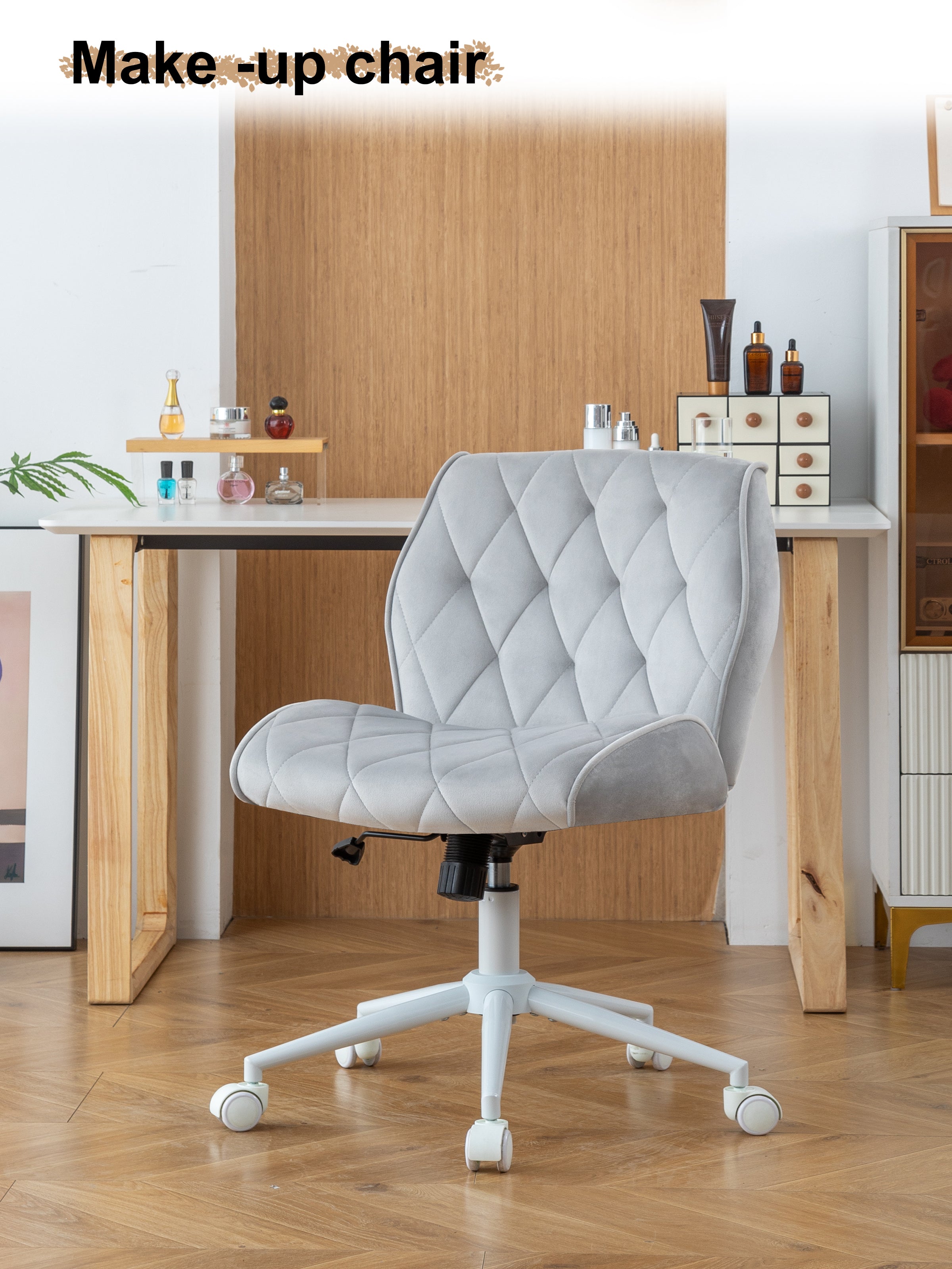 SYMINO Adjustable Makeup Vanity Chair – Suede-Feel Comfort, Ergonomic Design & Multiple Sizes for a Perfect Fit