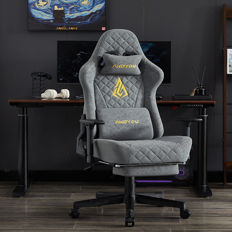 ANDYOU (Upgraded from SYMINO) Vintage PU Leather Ergonomic Gaming Chair.Grey