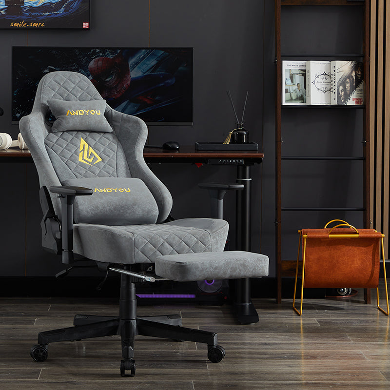 ANDYOU (Upgraded from SYMINO) Vintage PU Leather Ergonomic Gaming Chair.Grey
