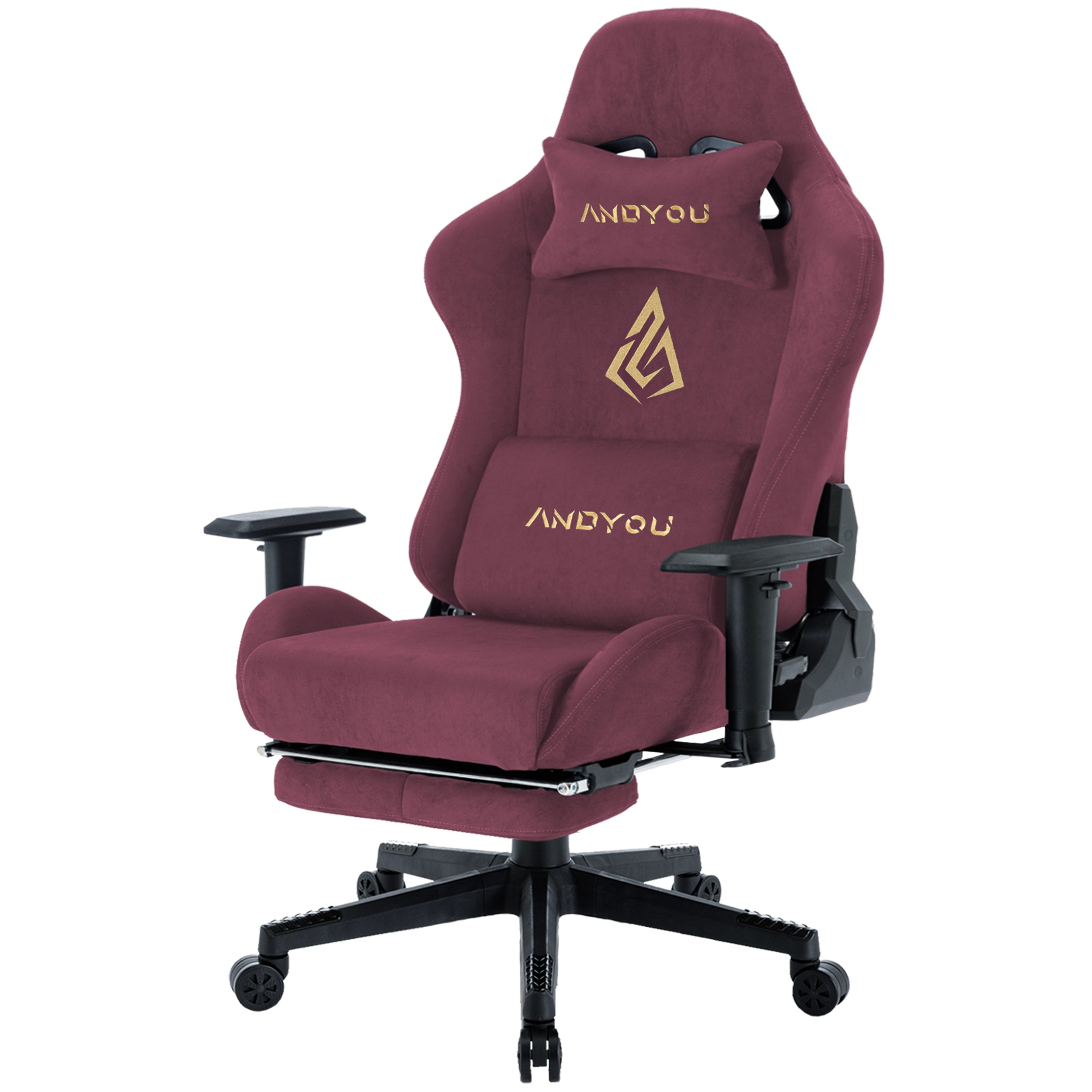 ANDYOU (Upgraded from SYMINO): Red Premium Breathable Ergonomic Gaming Chair - Adjustable, Rotating, with Footrest