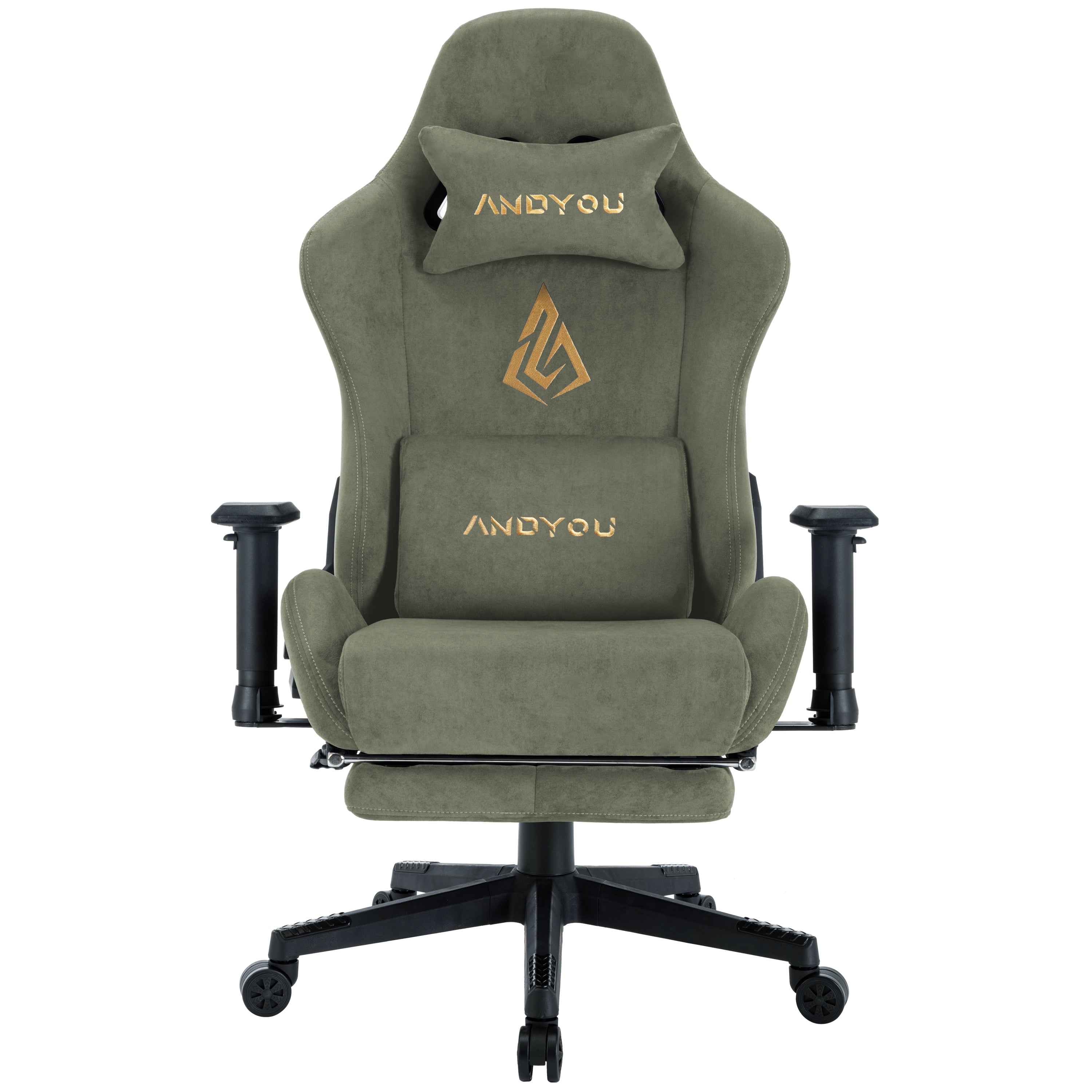 ANDYOU (Upgraded from SYMINO): Green Premium Breathable Ergonomic Gaming Chair - Adjustable, Rotating, with Footrest