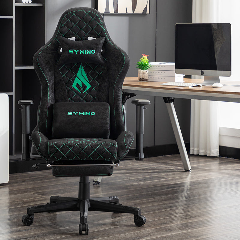 SYMINO Vintage PU Leather  Ergonomic Gaming Chair.Black