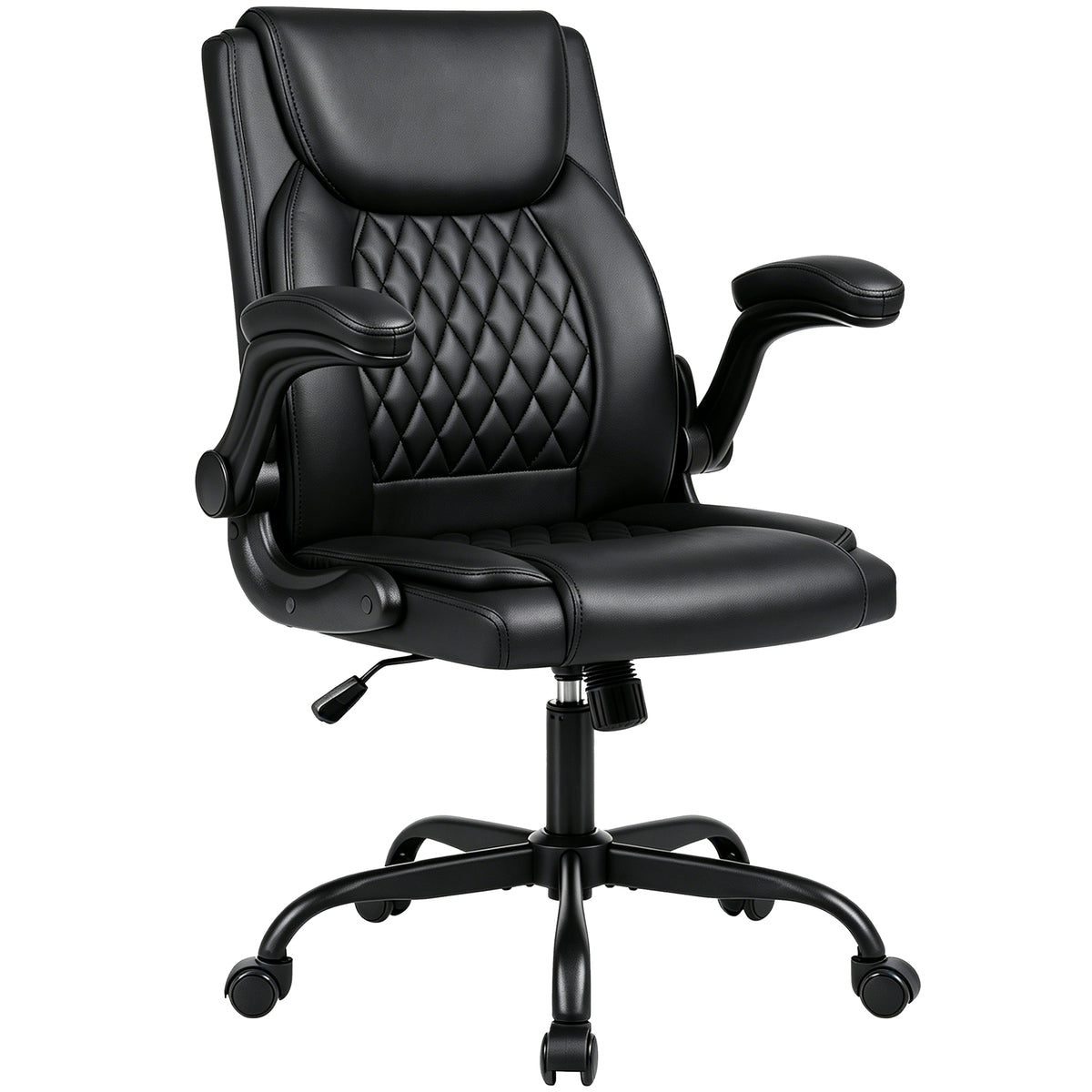 High-Back Executive Office Chair with Padded Armrests & 17° Rocking Function