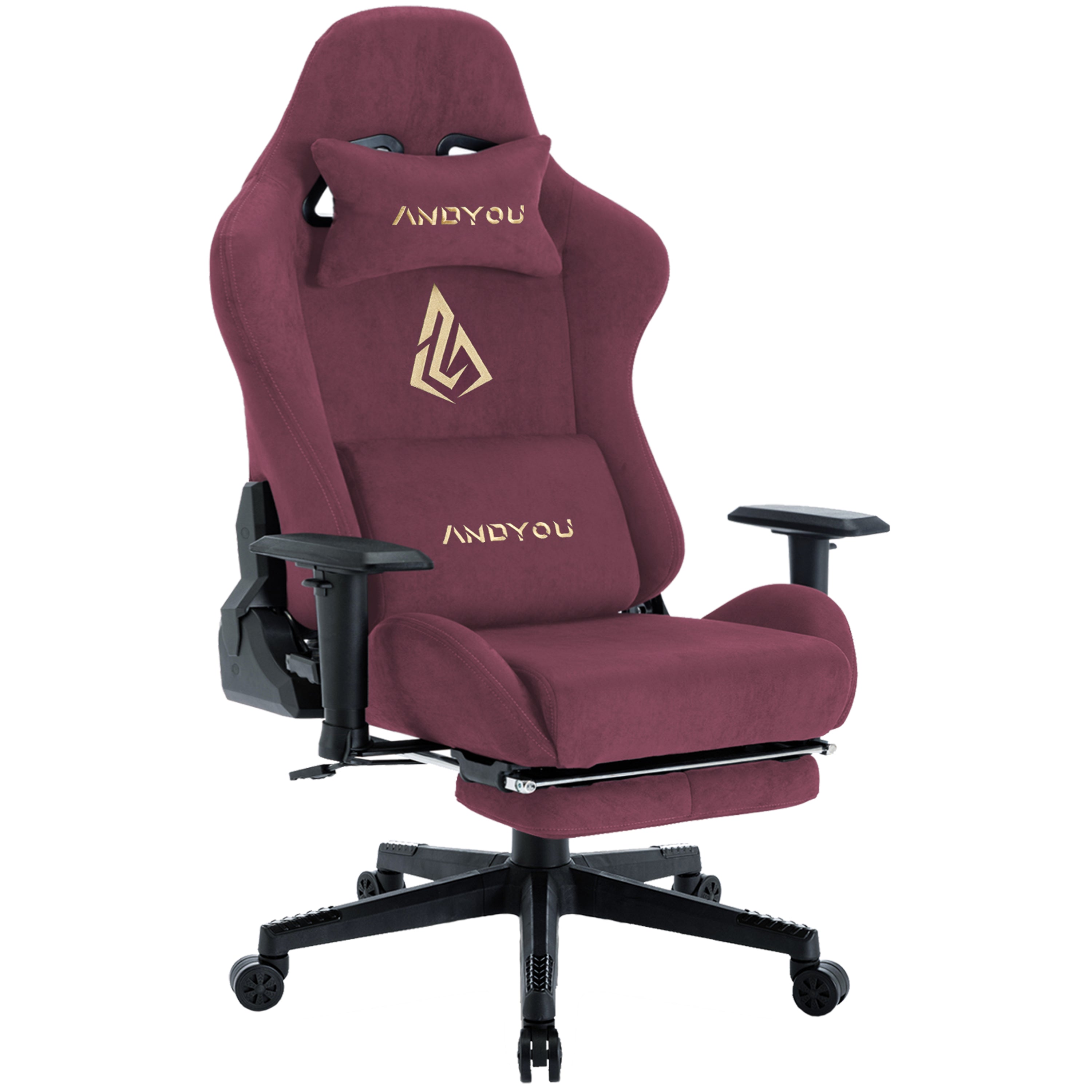 ANDYOU (Upgraded from SYMINO): Red Premium Breathable Ergonomic Gaming Chair - Adjustable, Rotating, with Footrest