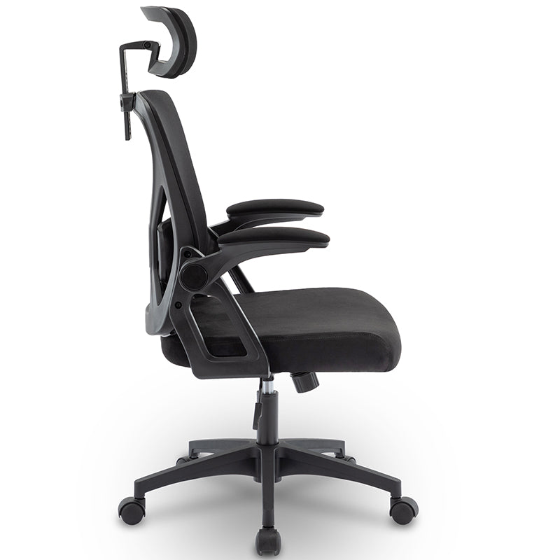 SYMINO Faux Fur+ Mesh Office Chair , rotating rocker function.Black