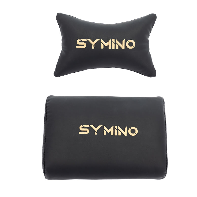 SYMINO Ergonomic Gaming Chair, PU Leather - Black, Retro-Style