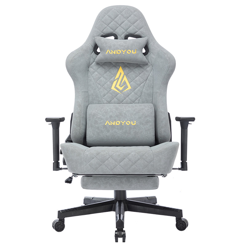 ANDYOU (Upgraded from SYMINO) Vintage PU Leather  Ergonomic Gaming Chair.Grey