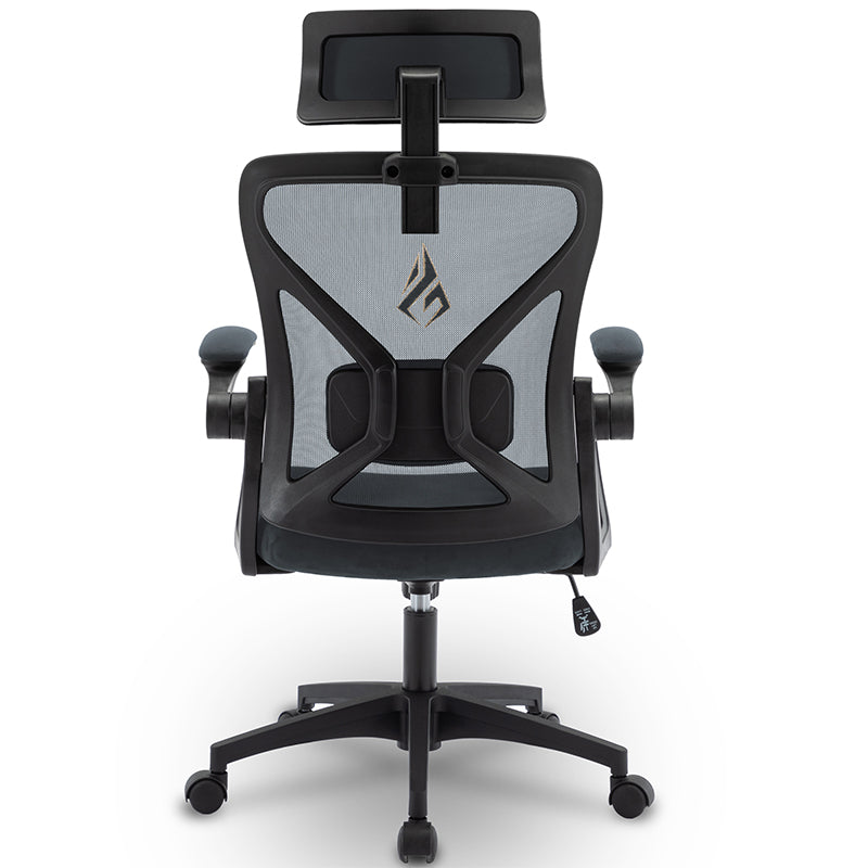 SYMINO Faux Fur+ Mesh Office Chair,rotating rocker function.Grey