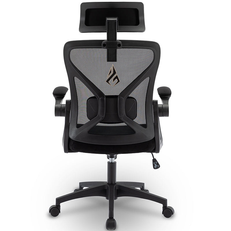 SYMINO Faux Fur+ Mesh Office Chair , rotating rocker function.Black