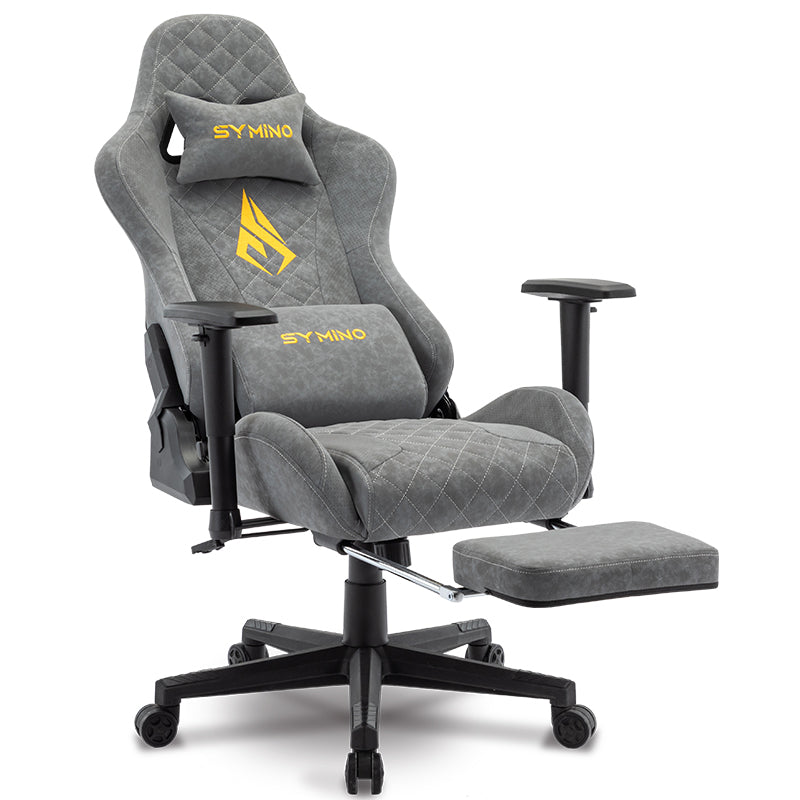 SYMINO Vintage PU Leather  Ergonomic Gaming Chair.Grey