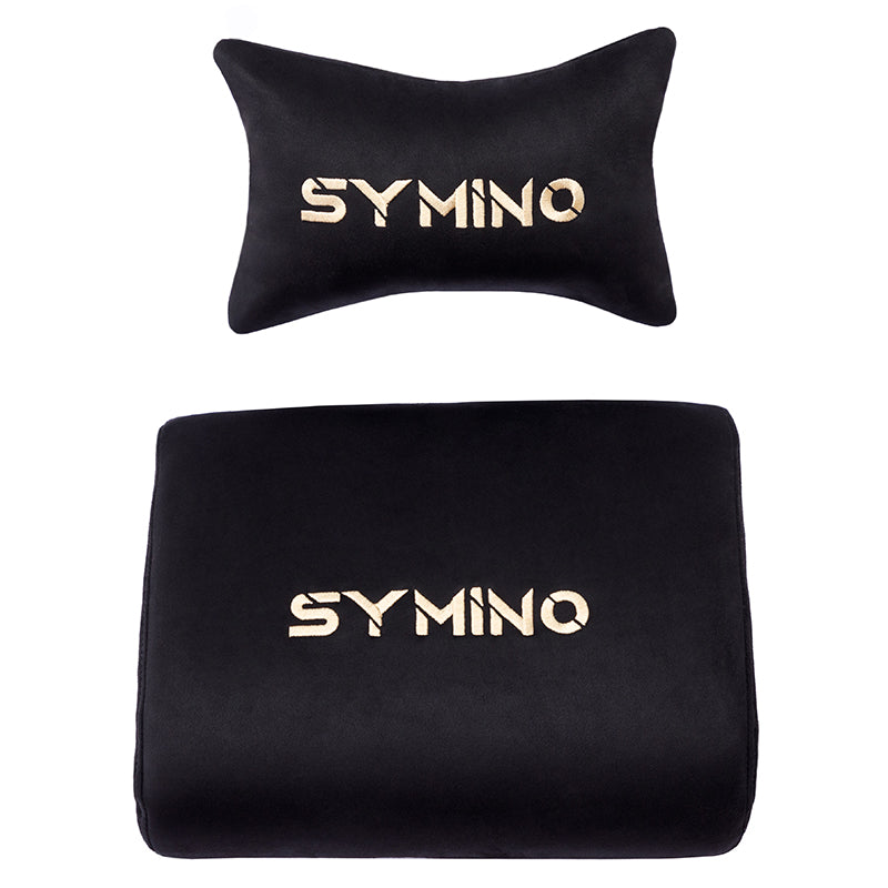 SYMINO Breathable Gaming Chair with Footrest, Adjustable and Rotating, Black