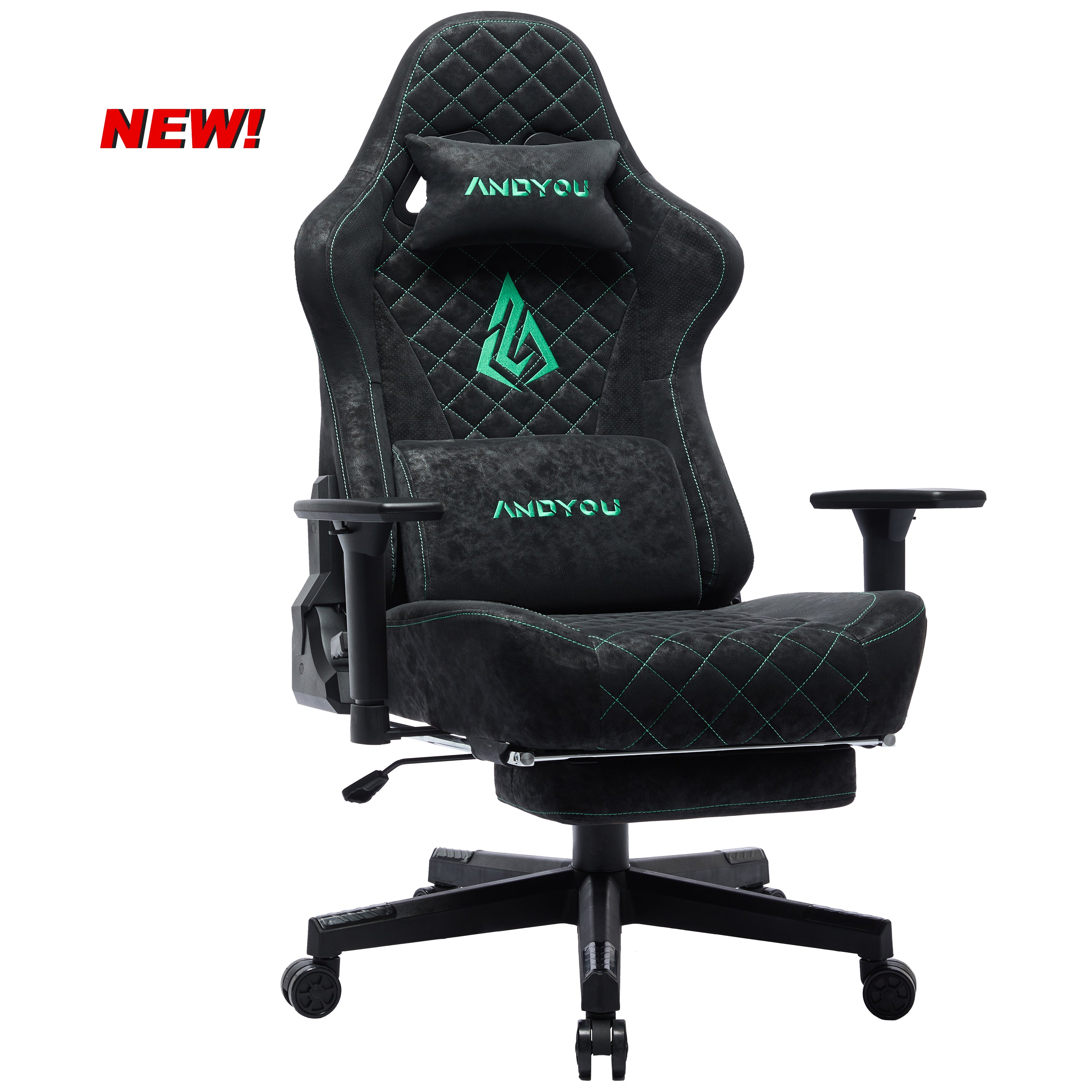 ANDYOU (Upgraded from SYMINO) Vintage PU Leather  Ergonomic Gaming Chair.Black