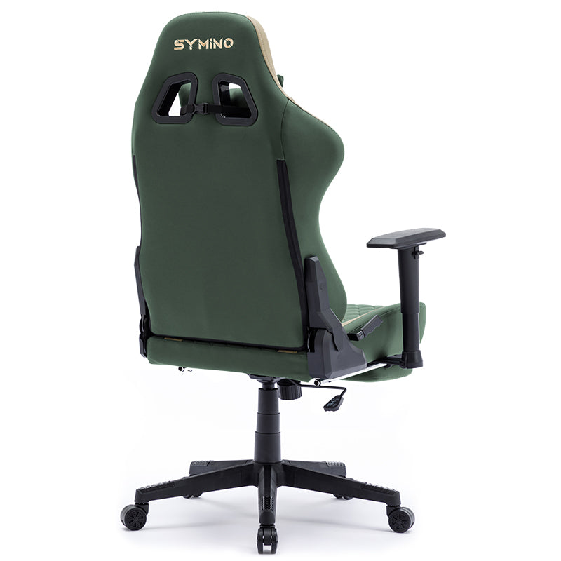 SYMINO Ergonomic Gaming Chair, PU Leather - Green, Retro-Style