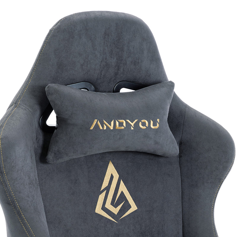 ANDYOU (Upgraded from SYMINO): Grey Premium Breathable Ergonomic Gaming Chair - Adjustable, Rotating, with Footrest