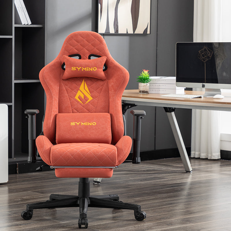 SYMINO Vintage PU Leather  Ergonomic Gaming Chair.Orangered