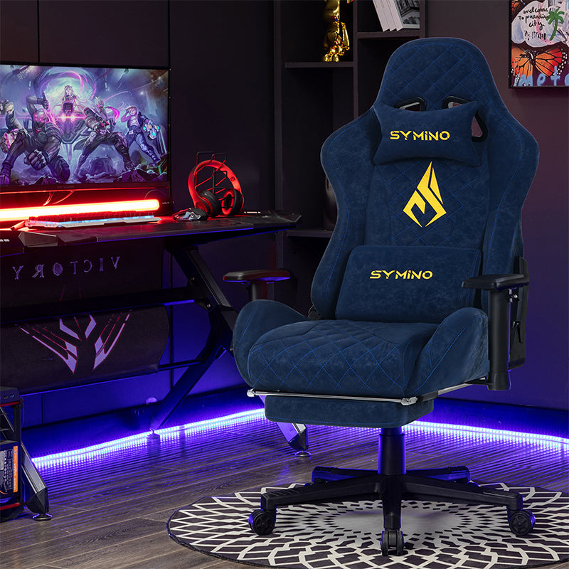 SYMINO Vintage PU Leather  Ergonomic Gaming Chair.Blue