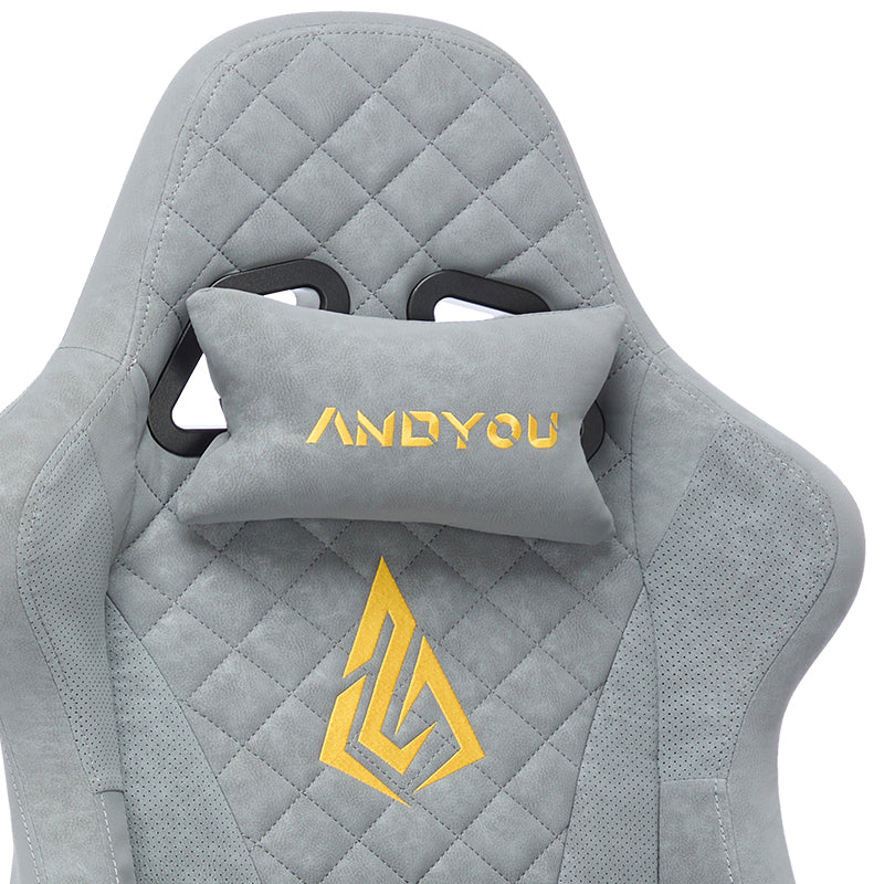 ANDYOU (Upgraded from SYMINO) Vintage PU Leather  Ergonomic Gaming Chair.Grey