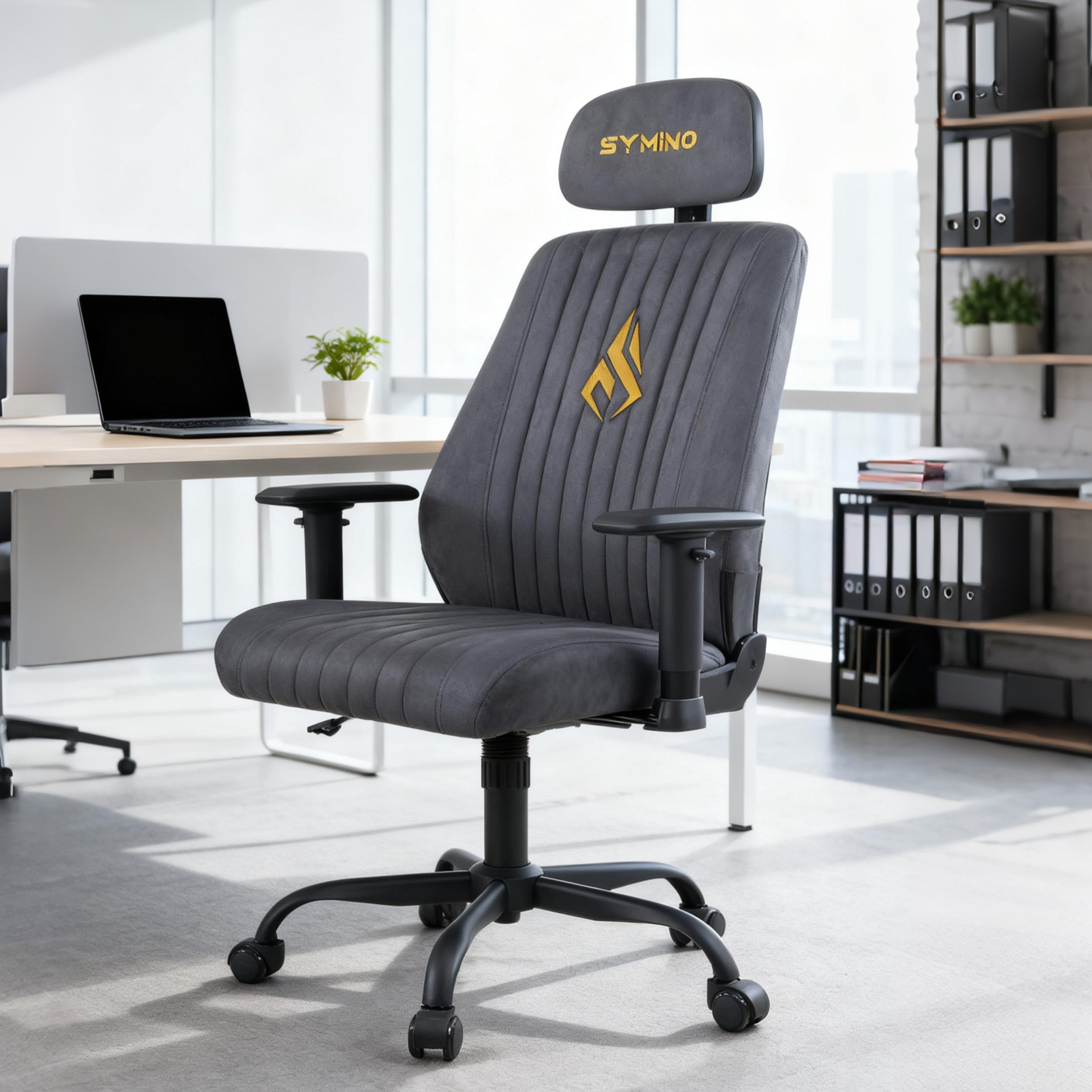 Symino Gaming Office Chair | Rocking, Adjustable Height, Swivel Seat, 150KG Capacity