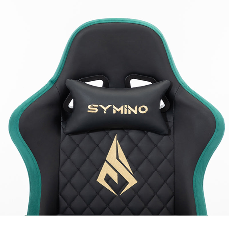 SYMINO Ergonomic Gaming Chair, PU Leather - Black, Retro-Style