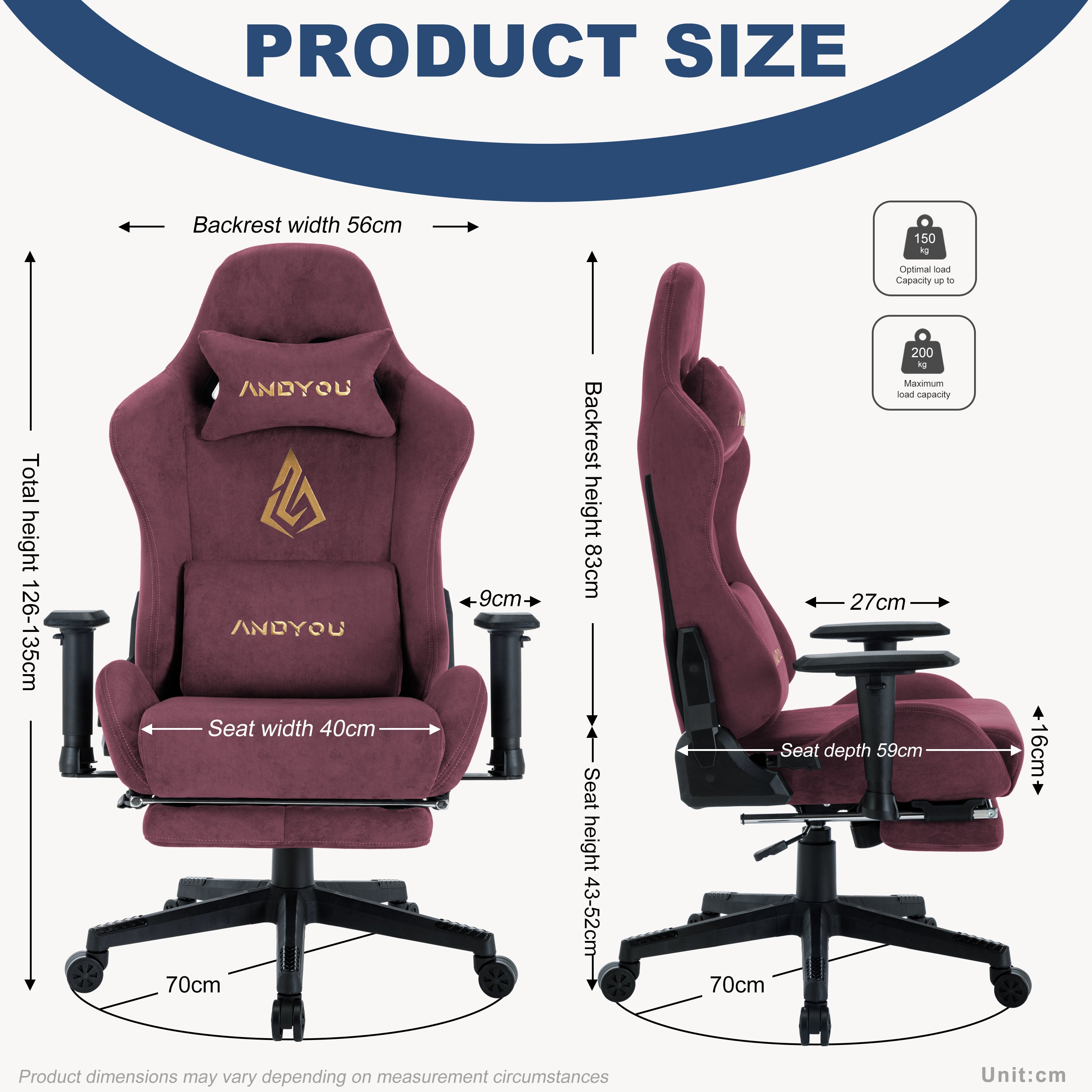 ANDYOU (Upgraded from SYMINO): Red Premium Breathable Ergonomic Gaming Chair - Adjustable, Rotating, with Footrest