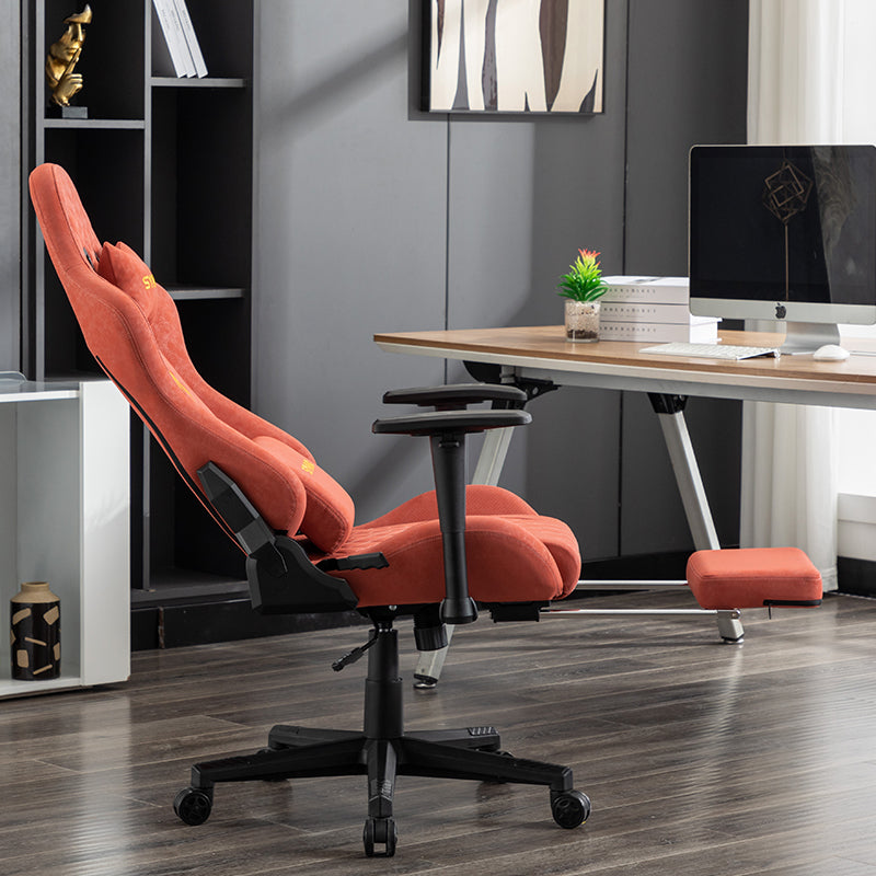 SYMINO Vintage PU Leather  Ergonomic Gaming Chair.Orangered