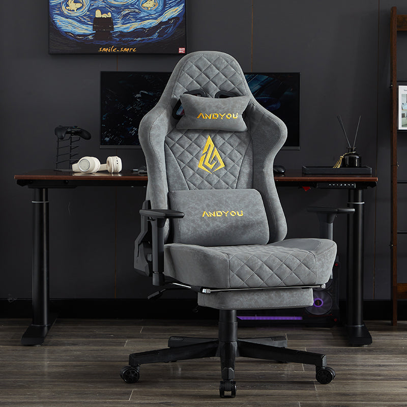 ANDYOU (Upgraded from SYMINO) Vintage PU Leather  Ergonomic Gaming Chair.Grey