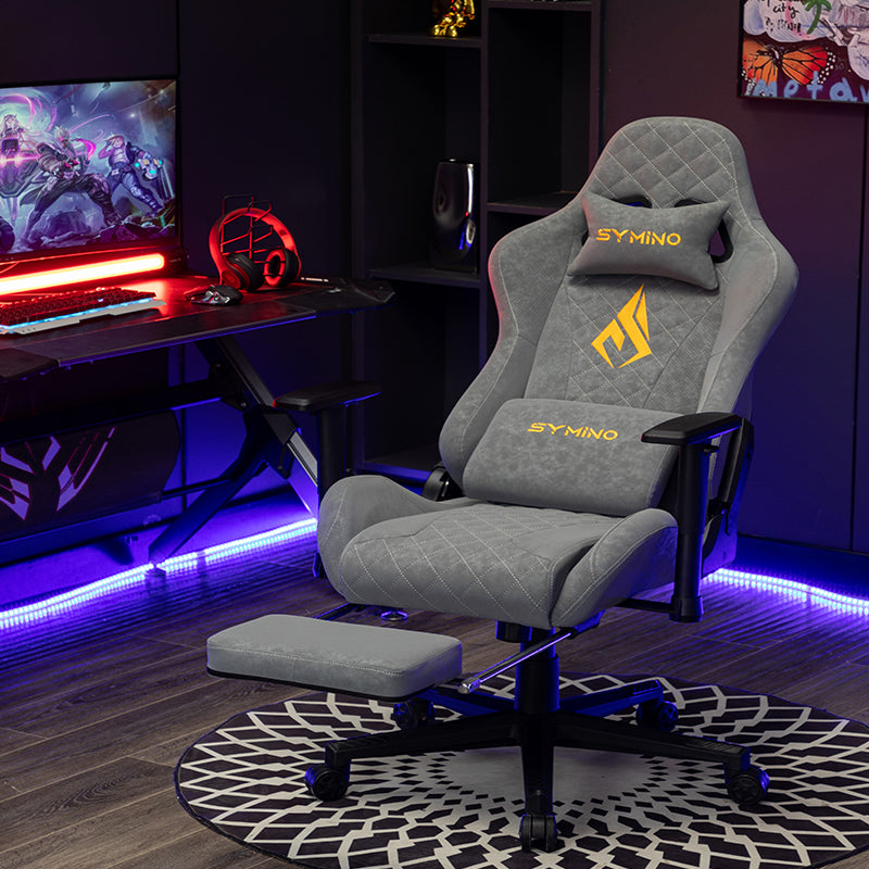 SYMINO Vintage PU Leather  Ergonomic Gaming Chair.Grey