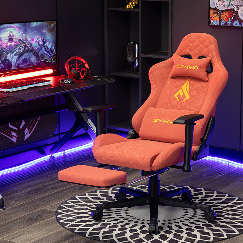 SYMINO Vintage PU Leather  Ergonomic Gaming Chair.Orangered